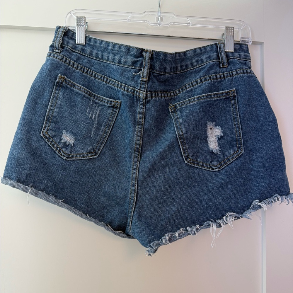 Large Shein Jean Ripped Shorts - Picture 2 of 3